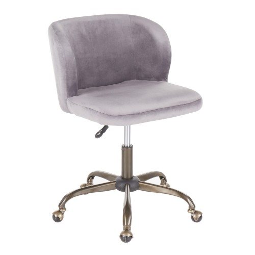 Fran Task Chair (Silver Velvet + Antique)